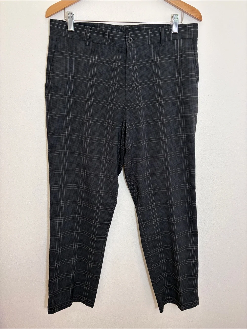 Slazenger Black Gray Plaid Golf Pants